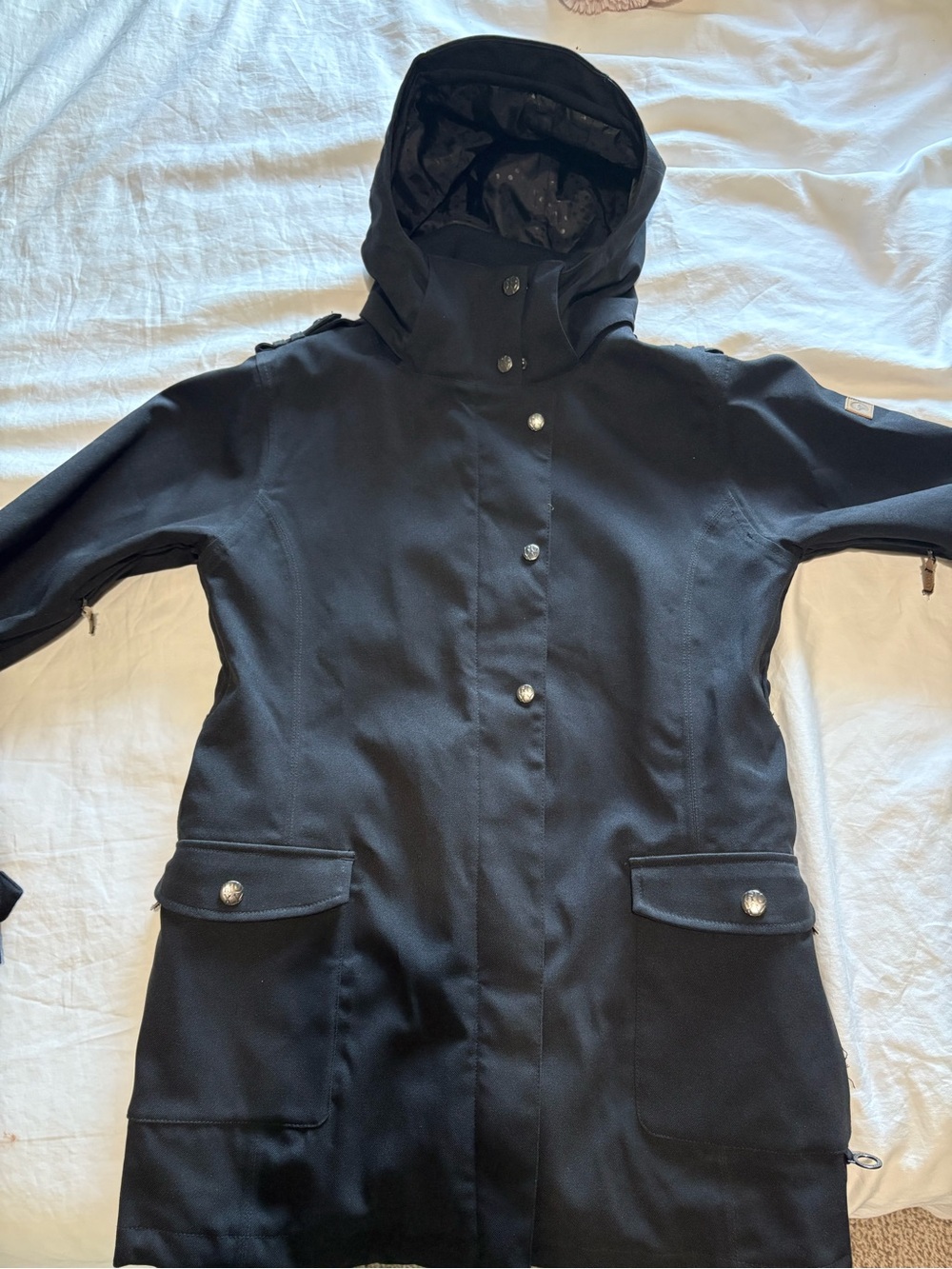 Roxy Black Hooded snowboard or ski jacket